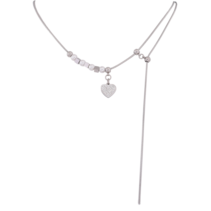 Колье Xuping ТТМ Stainless Steel цвет Родий "Сердечко" длинна 46-51см х 1мм фото №16 Колье Xuping ТТМ Stainless Steel цвет Родий "Сердечко" длинна 46-51см х 1мм фото №16
