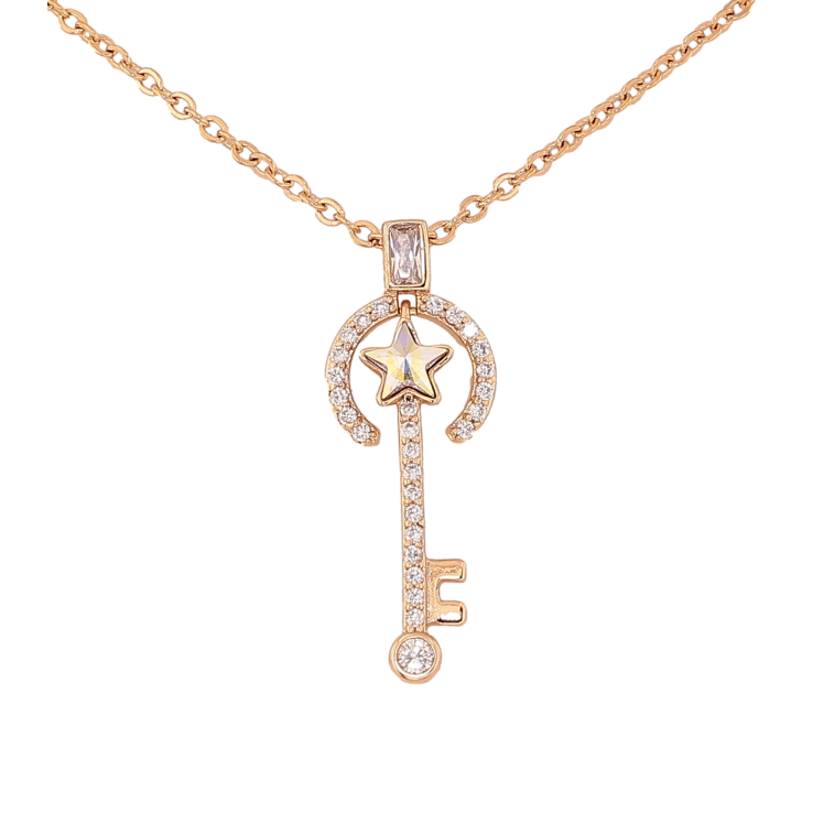 Кулон Xuping цвет 18K с кр-ми Swarovski на цепочке "Ключик с кристаллом АВ" длина 40-45см х 1мм фото №12