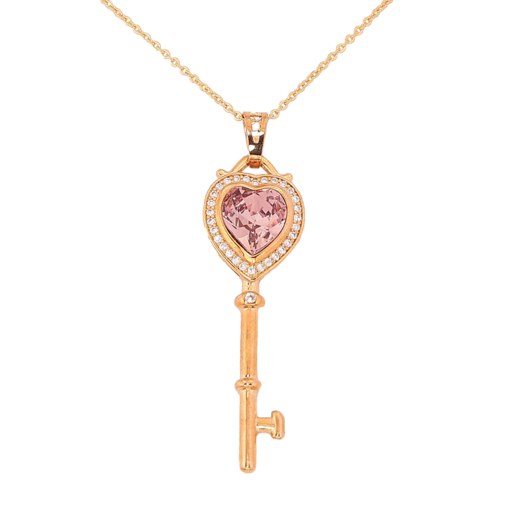 Кулон Xuping цвет 18K с кр-ми Swarovski на цепочке "Ключик с кристаллом Rose" длина 40-45см х 1мм фото №15