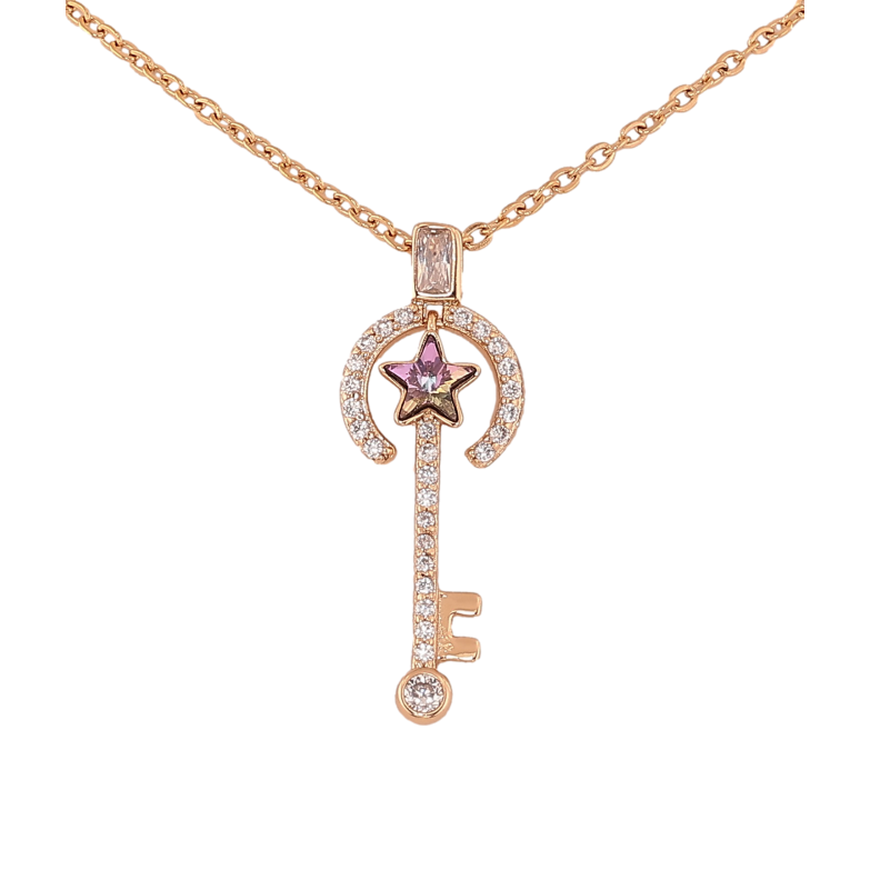 Кулон Xuping колір 18K з кр-ми Swarovski на ланцюжку "Ключик з кристалом Paradise Shine" довжина 40-45см х 1мм фото №5 Кулон Xuping колір 18K з кр-ми Swarovski на ланцюжку "Ключик з кристалом Paradise Shine" довжина 40-45см х 1мм фото №5