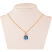 Кулон Xuping колір 18K з кр-ми Swarovski на ланцюжку "Літера А з кристальним кубом Metallic Blue" довжина 40-45см х 1мм фото №4