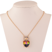 Кулон на цепочке Xuping цвет 18K с кристаллами Swarovski "Мишка с кристальным сердечком Vitrail Medium" длинна 40-45см х 2мм фото №2