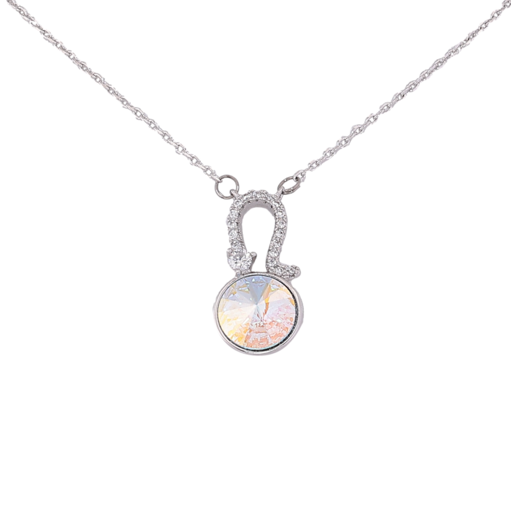 Кулон Xuping цвет Родий с кр-ми Swarovski на цепочке "Кристалл АВ знак Зодиака Лев" дл. 42,5-47см х 1мм фото №18