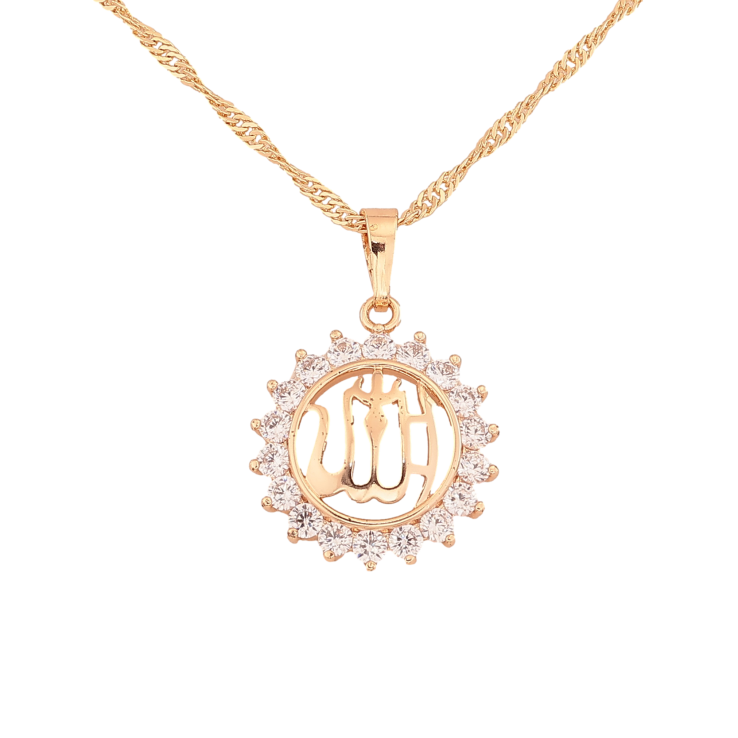 Кулон на ланцюжку Xuping M&L колір 18K "Мусульманська підвіска з написом Аллах" довжина 44см х 2мм фото №20 Кулон на ланцюжку Xuping M&L колір 18K "Мусульманська підвіска з написом Аллах" довжина 44см х 2мм фото №20