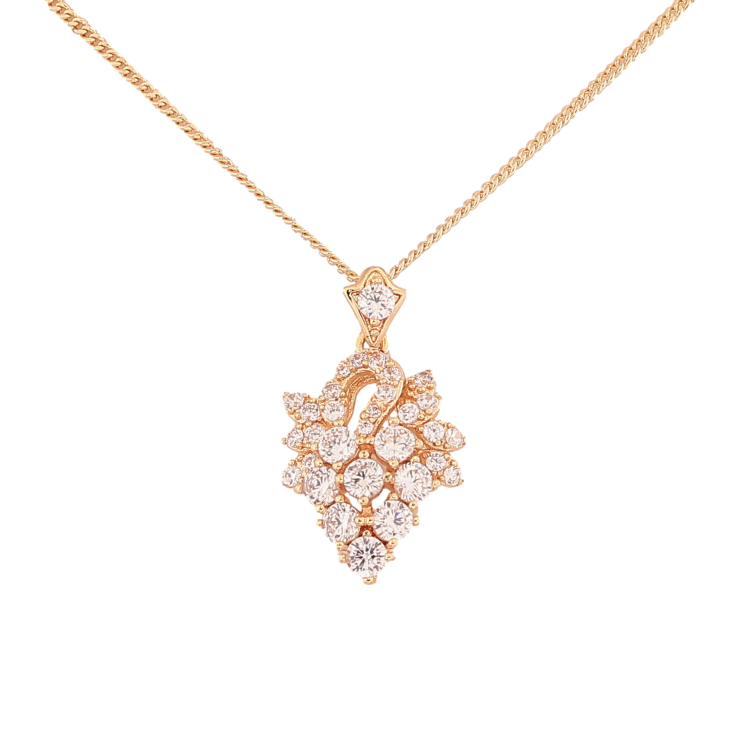 Кулон на цепочке Xuping M&L цвет 18K "Изящная кристальная подвеска" длина 45см х 1мм фото №23