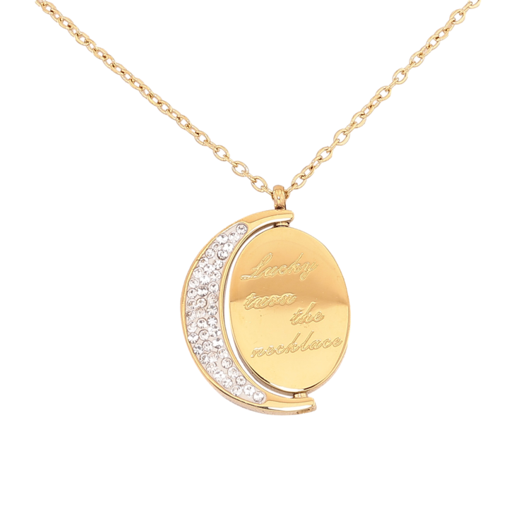 Подвеска на цепочке Нержавеющая сталь "Надпись Lucky turn the necklace" длина 41-46см х 1.5мм фото №8