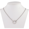 Колье Xuping ТТМ Stainless Steel цвет Родий "Двойная цепочка с колечком Love" длинна 45-51см х 3мм фото №2