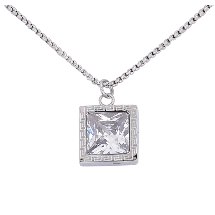 Подвеска на цепочке Xuping ТТМ Stainless Steel цвет Родий "Кристалл" длина 45-50см х 1.5мм фото №8 Подвеска на цепочке Xuping ТТМ Stainless Steel цвет Родий "Кристалл" длина 45-50см х 1.5мм фото №8
