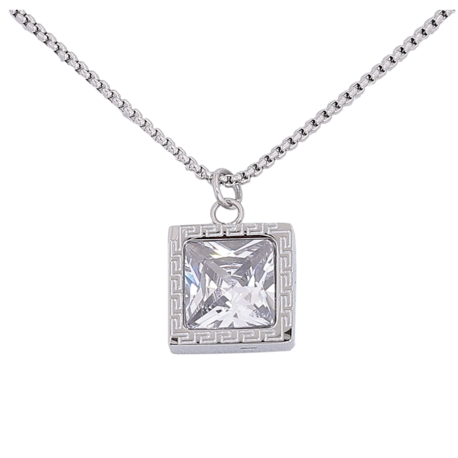 Подвеска на цепочке Xuping ТТМ Stainless Steel цвет Родий "Кристалл" длина 45-50см х 1.5мм фото №1 Подвеска на цепочке Xuping ТТМ Stainless Steel цвет Родий "Кристалл" длина 45-50см х 1.5мм фото №1