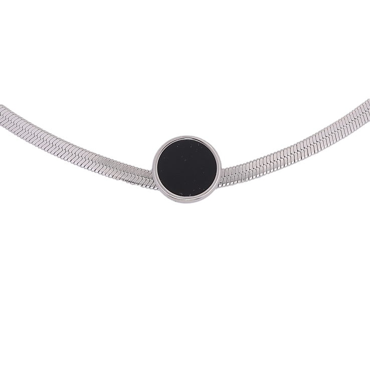 Подвеска на цепочке Xuping ТТМ Stainless Steel цвет Родий "Круг с черной вставкой, ø 12мм" длина 46-51см х 3мм фото №6 Подвеска на цепочке Xuping ТТМ Stainless Steel цвет Родий "Круг с черной вставкой, ø 12мм" длина 46-51см х 3мм фото №6