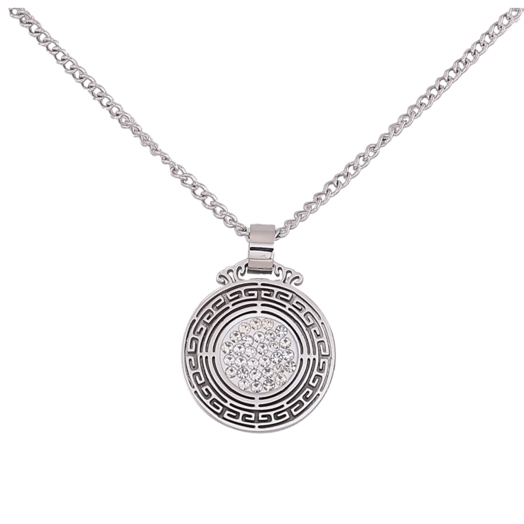 Подвеска на цепочке Xuping ТТМ Stainless Steel цвет Родий "Узор с кристаллами" длина 45-50см х 2мм фото №10 Подвеска на цепочке Xuping ТТМ Stainless Steel цвет Родий "Узор с кристаллами" длина 45-50см х 2мм фото №10