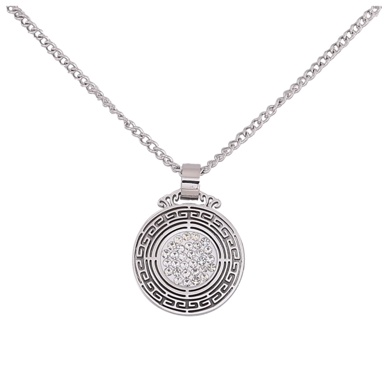 Подвеска на цепочке Xuping ТТМ Stainless Steel цвет Родий "Узор с кристаллами" длина 45-50см х 2мм фото №3 Подвеска на цепочке Xuping ТТМ Stainless Steel цвет Родий "Узор с кристаллами" длина 45-50см х 2мм фото №3