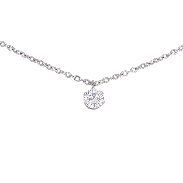 Подвеска на цепочке Xuping ТТМ Stainless Steel цвет Родий "Кристалл, ø 5мм" длина 45-50см х 1.5мм фото №7 Подвеска на цепочке Xuping ТТМ Stainless Steel цвет Родий "Кристалл, ø 5мм" длина 45-50см х 1.5мм фото №7