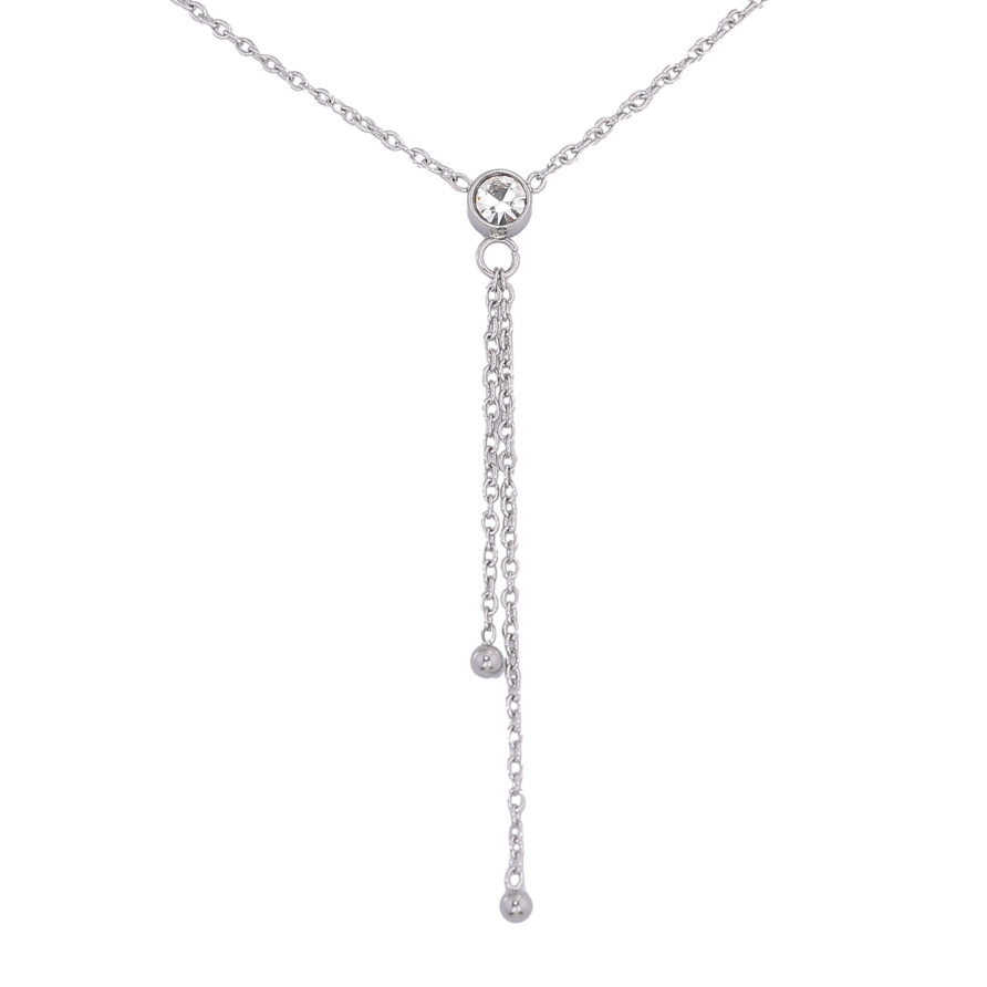 Подвеска на цепочке Xuping ТТМ Stainless Steel цвет Родий "Шарики на цепочке" длина 46-51см х 1.5мм фото №1