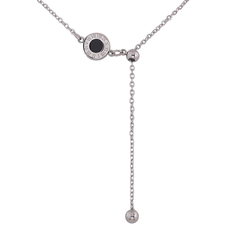 Підвіска на ланцюжку Xuping ТТМ Stainless Steel колір Родій "Циферблат із чорною вставкою" довжина 42-47см х 1.5мм фото №21 Підвіска на ланцюжку Xuping ТТМ Stainless Steel колір Родій "Циферблат із чорною вставкою" довжина 42-47см х 1.5мм фото №21