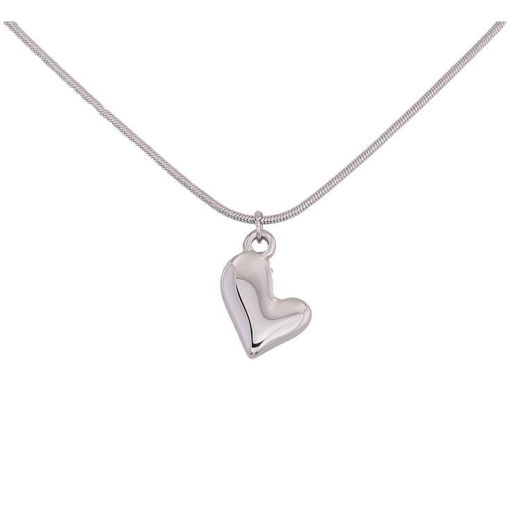 Подвеска на цепочке Xuping ТТМ Stainless Steel цвет Родий "Сердечко" длина 45-50см х 1мм фото №2 Подвеска на цепочке Xuping ТТМ Stainless Steel цвет Родий "Сердечко" длина 45-50см х 1мм фото №2
