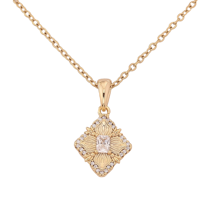 Подвеска на цепочке Xuping цвет Позолота 14K "Цветок с кристаллами" длина 42-52см х 1.5мм фото №12