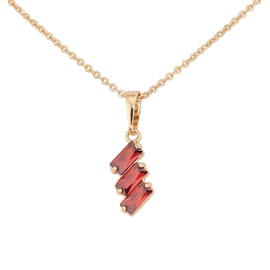 Подвеска на цепочке Xuping цвет Позолота 14K "Три красных кристалла" длина 40-45см х 1.5мм фото №1 Подвеска на цепочке Xuping цвет Позолота 14K "Три красных кристалла" длина 40-45см х 1.5мм фото №1