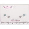 Набор сережек Xuping TTM Stainless Steel цвет Родий пусеты "Сердечки и кристаллы" ø 3мм фото №2 Набор сережек Xuping TTM Stainless Steel цвет Родий пусеты "Сердечки и кристаллы" ø 3мм фото №2