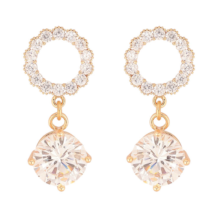 Серьги Xuping M&L цвет 18K пусеты "Кристальные подвески" фото №9