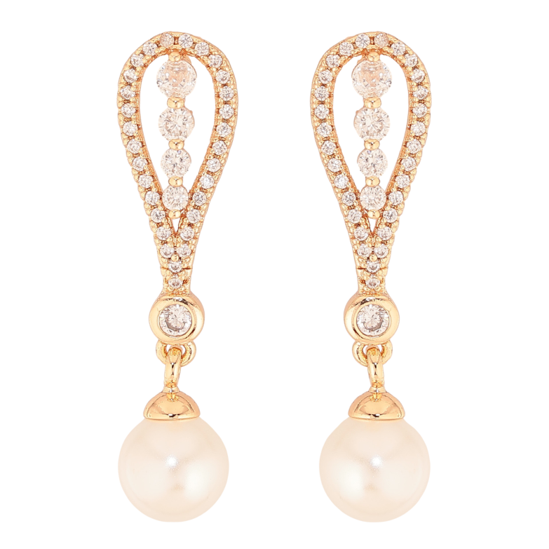Сережки Xuping M&L колір 18K пусети "Перлинні підвіски" фото №5 Сережки Xuping M&L колір 18K пусети "Перлинні підвіски" фото №5