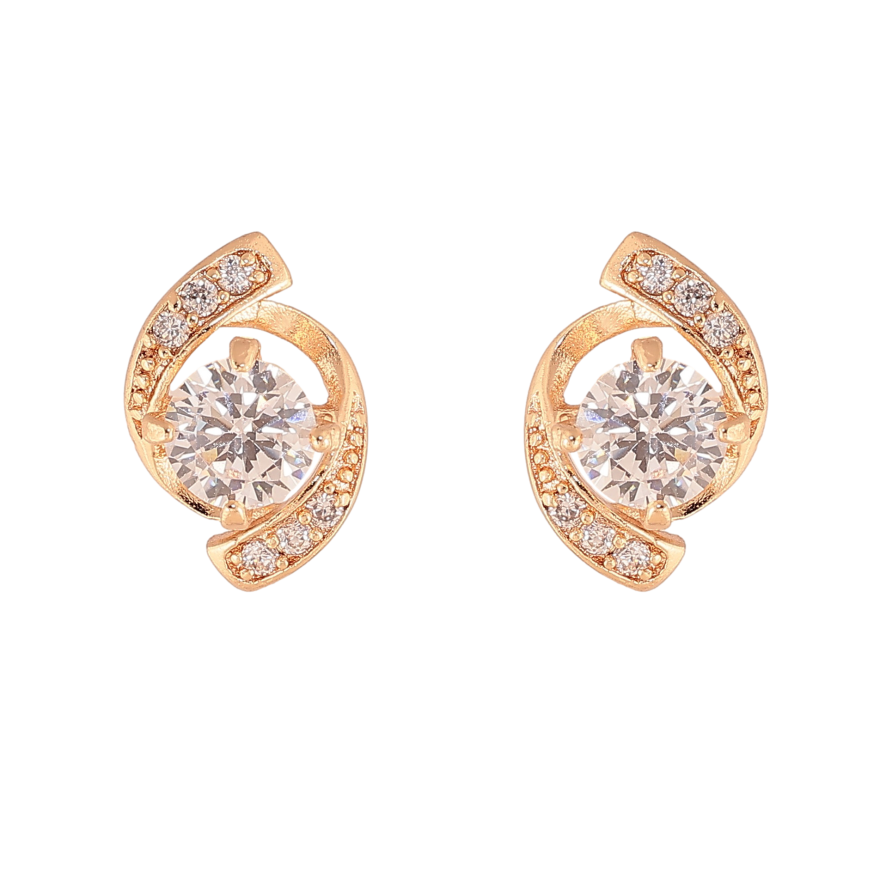 Серьги Xuping M&L цвет 18K пусеты "Декоративный узор с кристаллами" фото №1