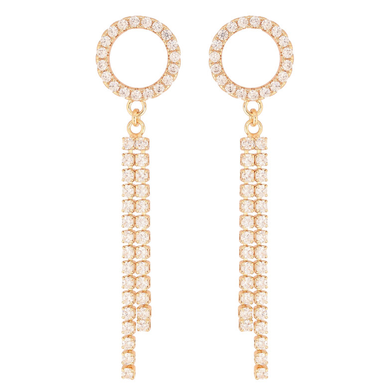 Сережки Xuping M&L колір 18K пусети "Декоративні підвіски з кристалами" фото №3 Сережки Xuping M&L колір 18K пусети "Декоративні підвіски з кристалами" фото №3