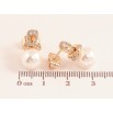 Сережки Xuping M&L колір 18K пусети "Перлини з кришталевими петельками" фото №2