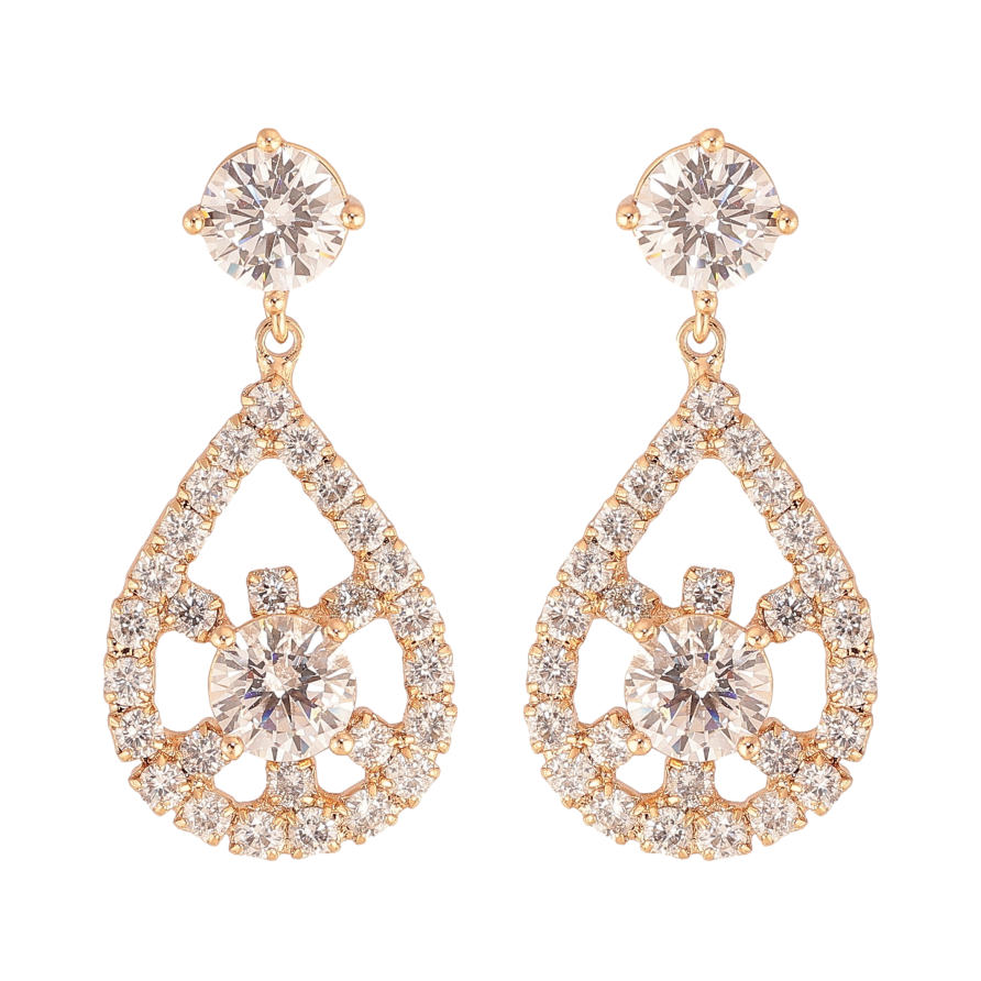 Серьги Xuping M&L цвет 18K пусеты "Кристальные подвески" фото №1 Серьги Xuping M&L цвет 18K пусеты "Кристальные подвески" фото №1