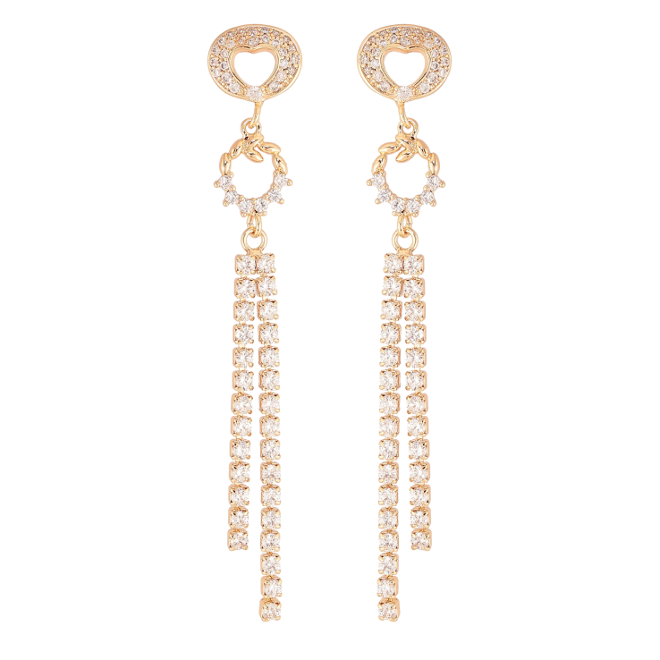 Серьги Xuping M&L цвет 18K пусеты "Кристальные подвески" фото №5