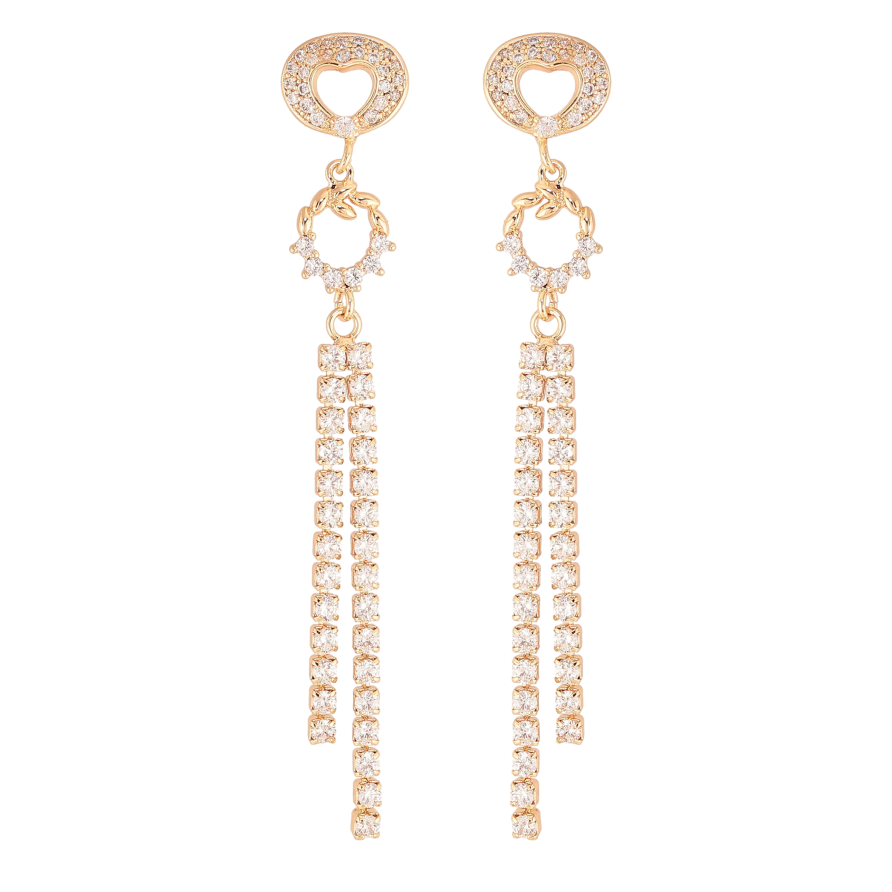 Серьги Xuping M&L цвет 18K пусеты "Кристальные подвески" фото №1 Серьги Xuping M&L цвет 18K пусеты "Кристальные подвески" фото №1