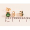 Сережки Xuping M&L колір 18K пусети "Зелені кристали в 4-х крапановій оправі" ø 7мм фото №2