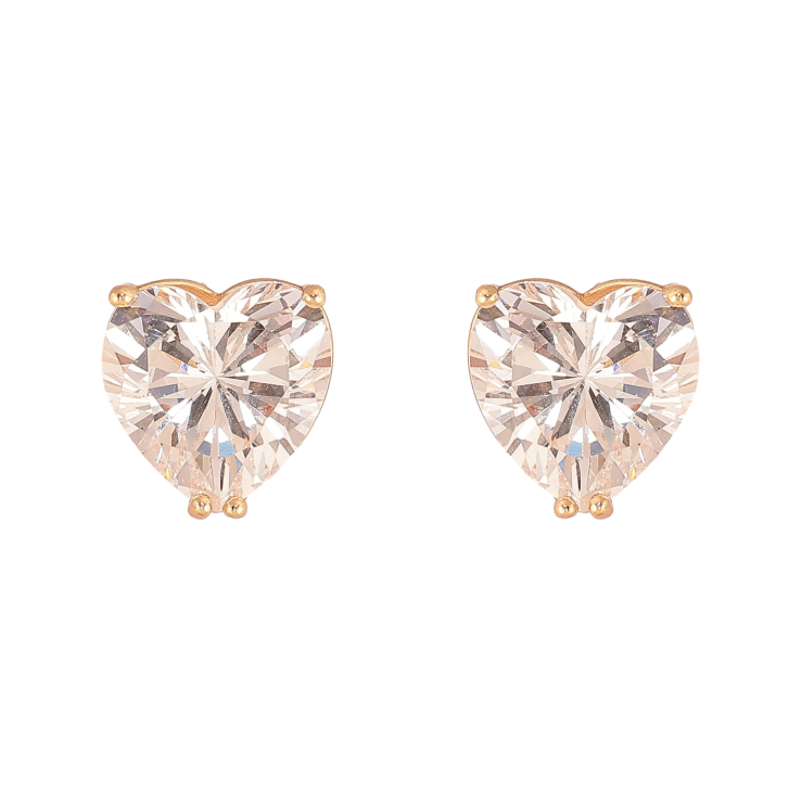 Серьги Xuping M&L цвет 18K пусеты "Кристальные сердечки" 10х10мм фото №22