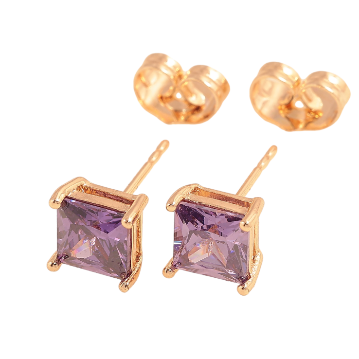 Серьги Xuping M&L цвет 18K пусеты "Сиреневые кристаллы" 6х6мм фото №25 Серьги Xuping M&L цвет 18K пусеты "Сиреневые кристаллы" 6х6мм фото №25
