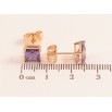 Сережки Xuping M&L колір 18K пусети "Бузкові кристали" 6х6мм фото №2 Сережки Xuping M&L колір 18K пусети "Бузкові кристали" 6х6мм фото №2