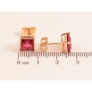 Серьги Xuping M&L цвет 18K пусеты "Малиновые кристаллы" 7х7мм фото №2