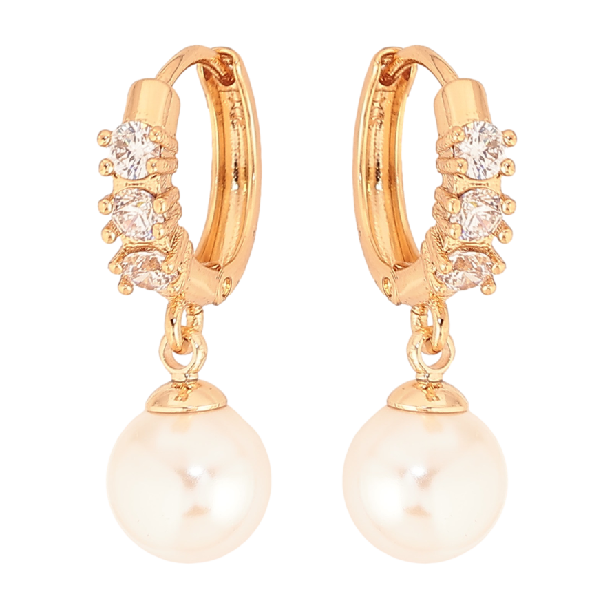 Серьги Xuping M&L цвет 18K подвески на колечках "Подвески с жемчужинами" фото №1 Серьги Xuping M&L цвет 18K подвески на колечках "Подвески с жемчужинами" фото №1