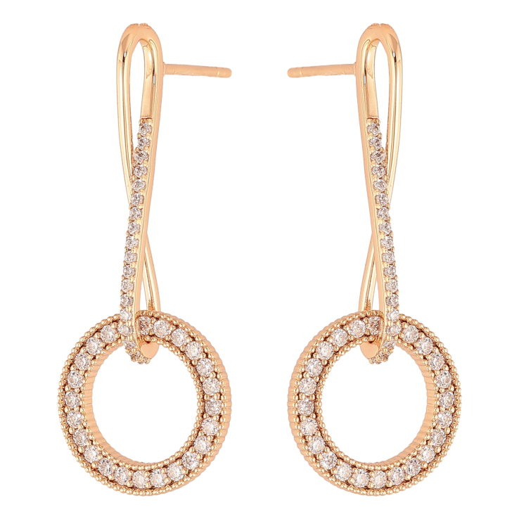 Серьги Xuping M&L цвет 18K пусеты "Круглые подвески с кристаллами" фото №13