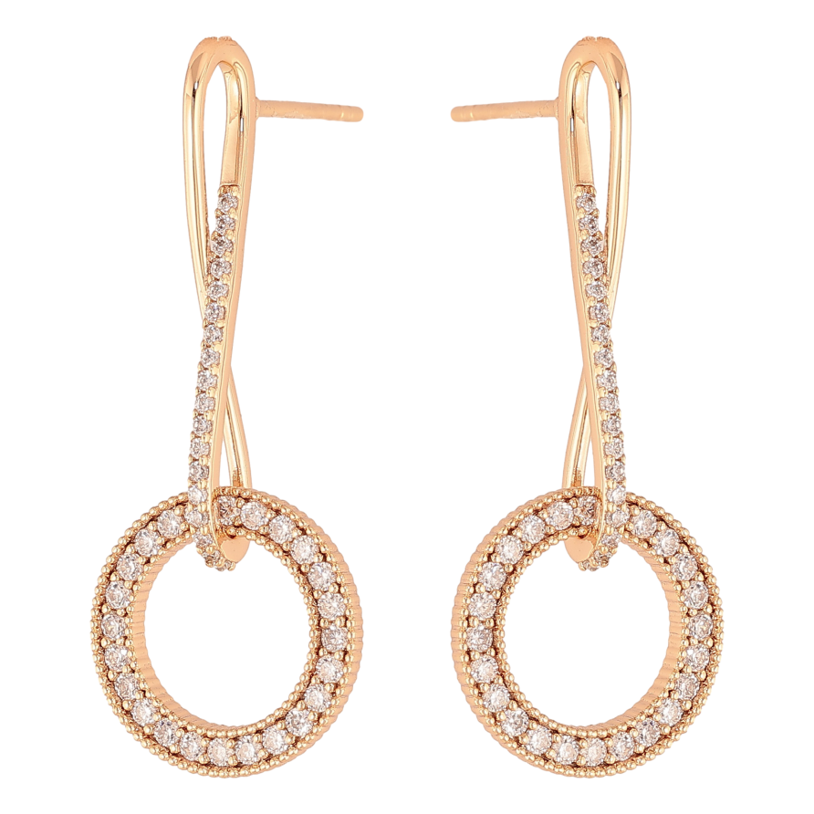 Серьги Xuping M&L цвет 18K пусеты "Круглые подвески с кристаллами" фото №1 Серьги Xuping M&L цвет 18K пусеты "Круглые подвески с кристаллами" фото №1