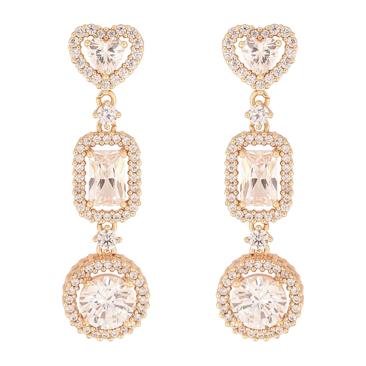 Серьги Xuping M&L цвет 18K пусеты "Кристальные подвески" фото №23