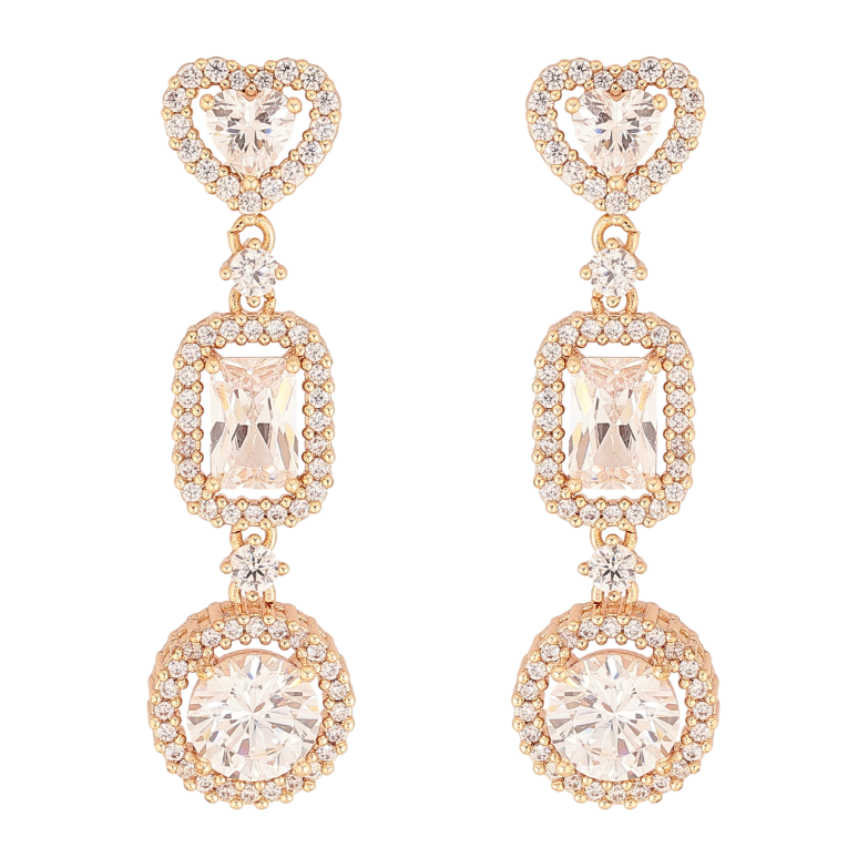 Сережки Xuping M&L колір 18K пусети "Кристальні підвіски" фото №5 Сережки Xuping M&L колір 18K пусети "Кристальні підвіски" фото №5