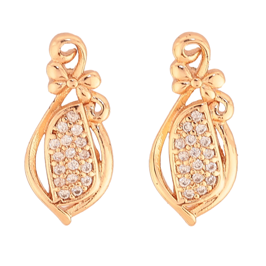 Сережки Xuping M&L колір 18K пусети "Візерунок з кристалами" фото №1