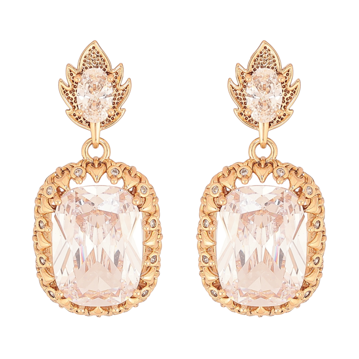 Сережки Xuping QQMM колір Позолота 18K пусети "Підвіски з кристалами" фото №6