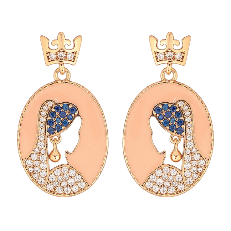 Сережки Xuping QQMM колір Позолота 18K пусети "Дівчина в сережках із перлів" фото №2