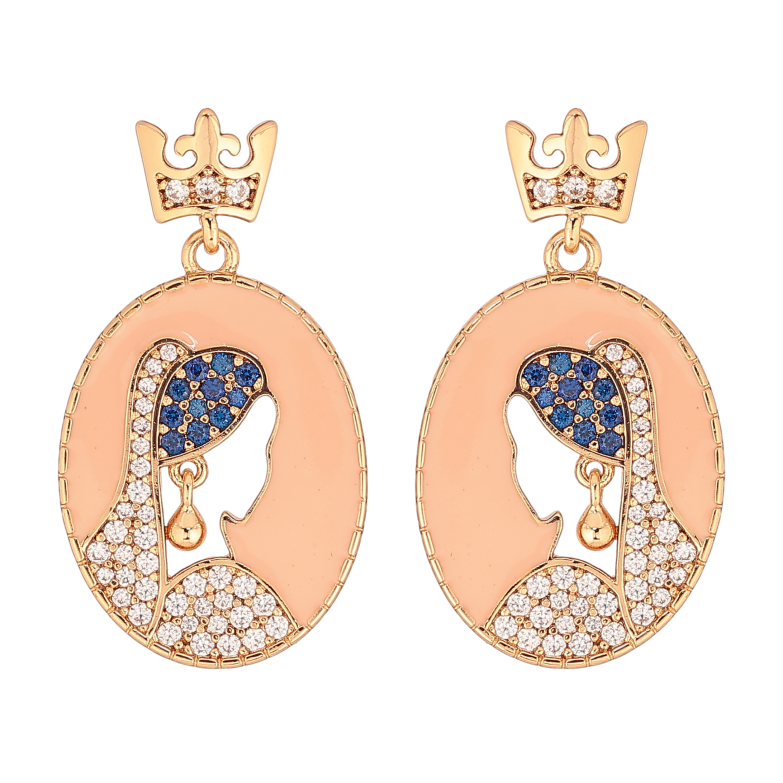Серьги Xuping QQMM цвет Позолота 18K пусеты "Девушка с жемчужной сережкой" фото №6