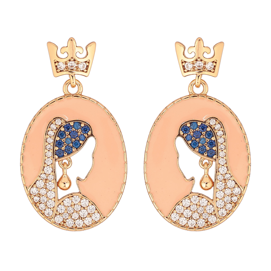 Сережки Xuping QQMM колір Позолота 18K пусети "Дівчина в сережках із перлів" фото №1