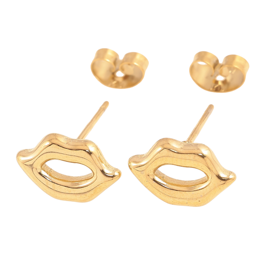 Серьги Xuping TTM Stainless Steel цвет 14К пусеты "Губки" фото №1 Серьги Xuping TTM Stainless Steel цвет 14К пусеты "Губки" фото №1