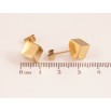 Серьги Xuping TTM Stainless Steel цвет 14К пусеты "Кубики" 8х8мм фото №2
