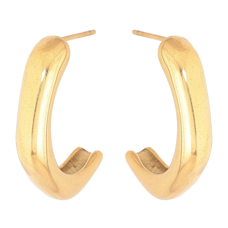 Серьги Xuping TTM Stainless Steel цвет 14К пусеты "Дуги" фото №4