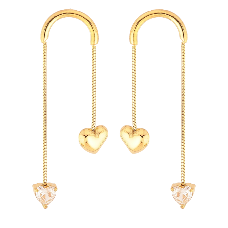 Серьги Xuping TTM Stainless Steel цвет 14К пусеты "Подвески с сердечками" фото №22 Серьги Xuping TTM Stainless Steel цвет 14К пусеты "Подвески с сердечками" фото №22